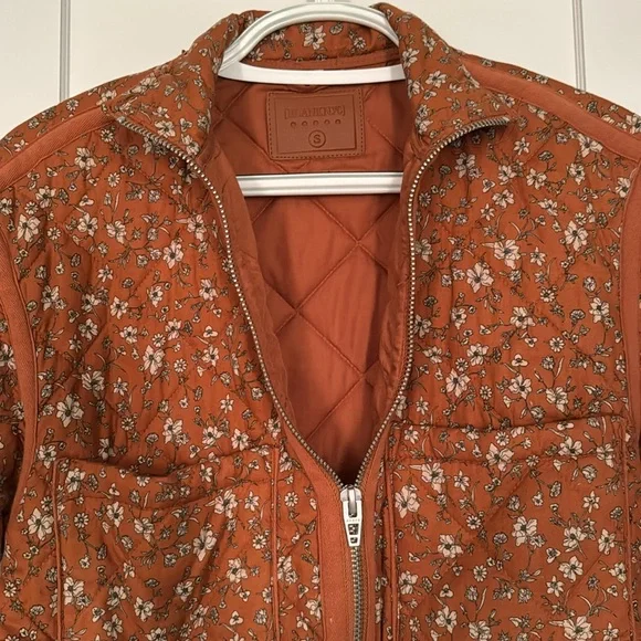 Blank NYC Orange Floral Boxy Quilted Jacket - Picture 4 of 11